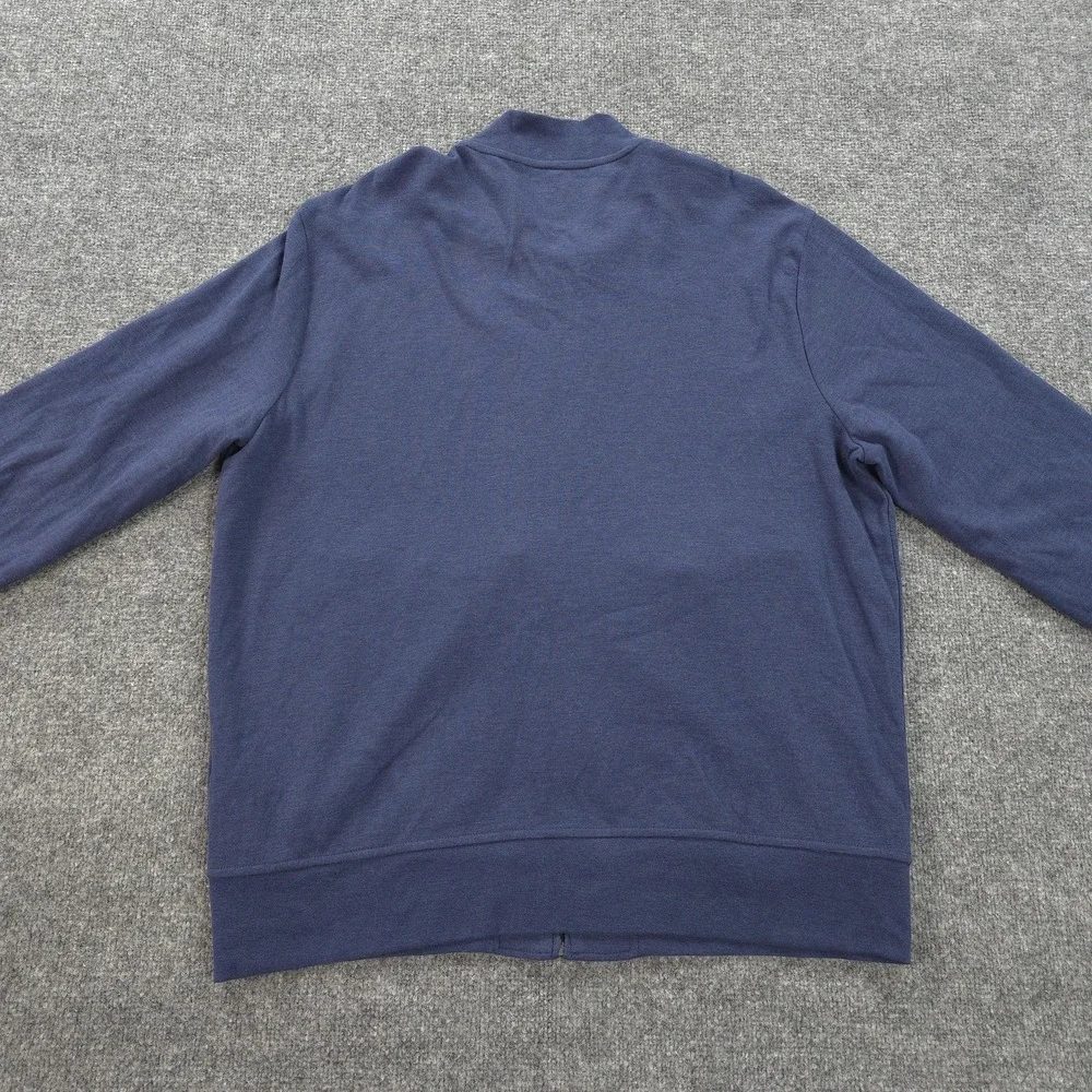 Polo Ralph Lauren Sweatshirt Mens XL Blue Full Zip Mock Neck‎ Pony Logo Viscose